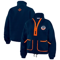 Veste polaire à demi-zip bleu marine Denver Broncos WEAR by Erin Andrews pour femme