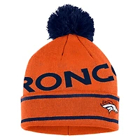 Ensemble bonnet à revers en tricot double jacquard orange Denver Broncos avec pompon et gants pour femme WEAR by Erin Andrews