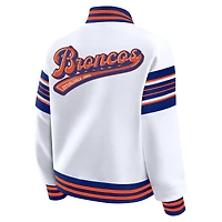 Women's WEAR by Erin Andrews White Denver Broncos Full-Snap Fleece Sweatshirt Jacket