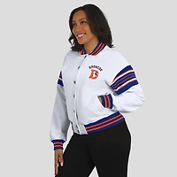 Women's WEAR by Erin Andrews White Denver Broncos Full-Snap Fleece Sweatshirt Jacket