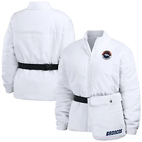 Women's WEAR by Erin Andrews  White Denver Broncos Packaway Full-Zip Puffer Jacket