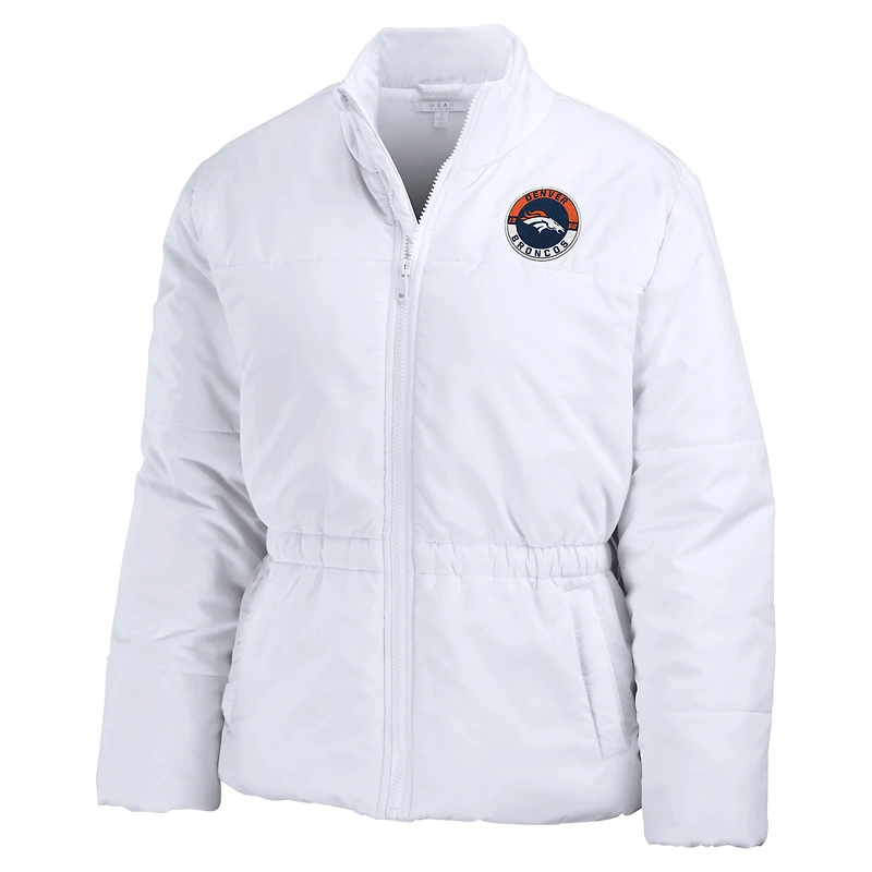 Doudoune zippée repliable blanche Denver Broncos pour femme WEAR by Erin Andrews