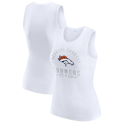 Women's WEAR by Erin Andrews  White Denver Broncos Ribbed Graphic Tank Top