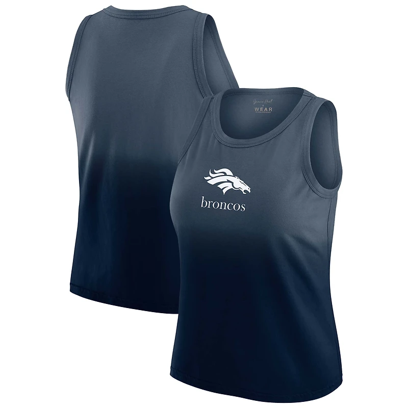 Women's WEAR by Erin Andrews x Gracie Hunt Navy Denver Broncos Ombre Tank Top