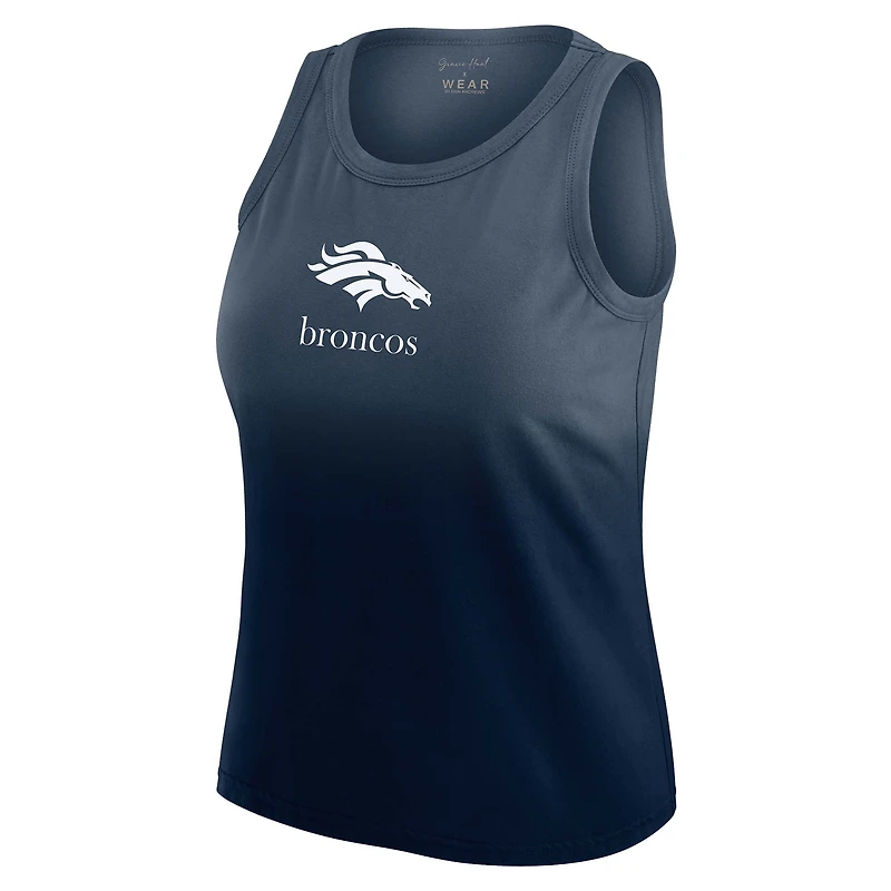 Women's WEAR by Erin Andrews x Gracie Hunt Navy Denver Broncos Ombre Tank Top
