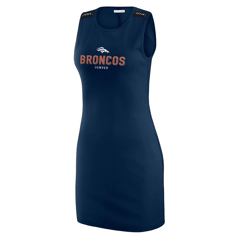 Women's WEAR by Erin Andrews x Gracie Hunt Navy Denver Broncos Ribbed Tank Dress