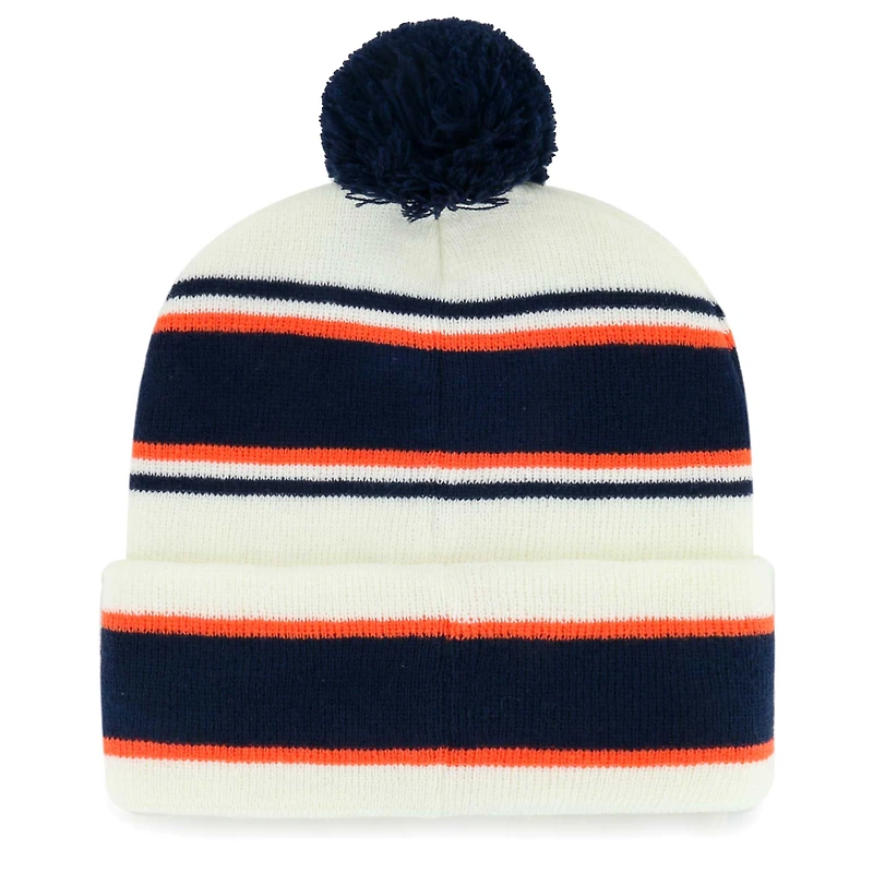 Bonnet en tricot à revers Stripling Denver Broncos blanc '47 pour jeunes avec pompon