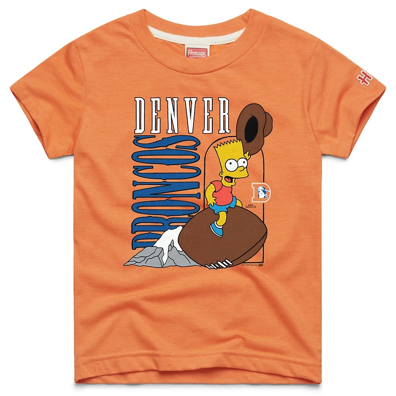 Youth Homage x The Simpsons Orange Denver Broncos Tri-Blend T-Shirt