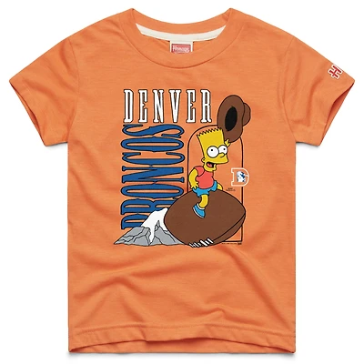 Youth Homage x The Simpsons Orange Denver Broncos Tri-Blend T-Shirt