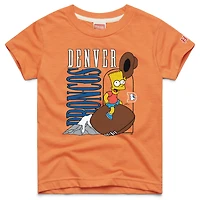 Youth Homage x The Simpsons Orange Denver Broncos Tri-Blend T-Shirt