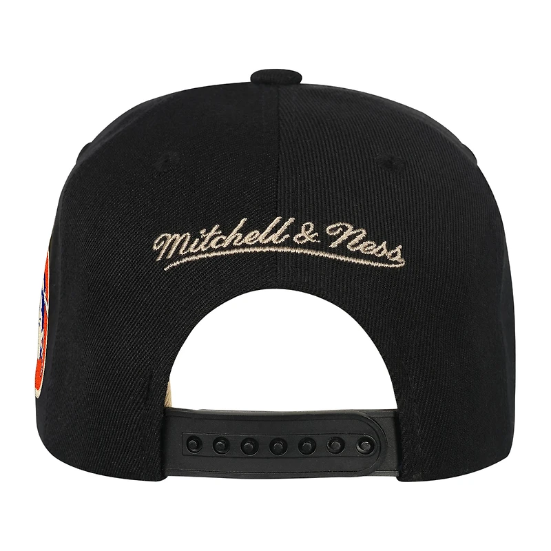 Youth Mitchell & Ness Black Denver Broncos Cream Team Script Snapback Hat