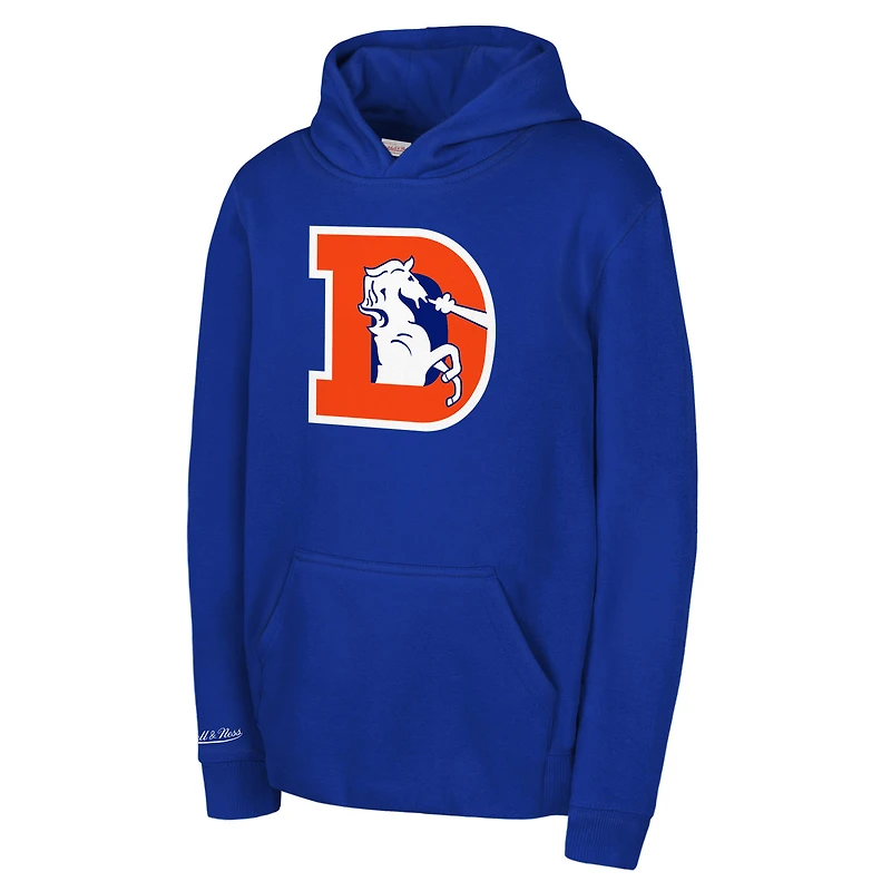 Sweat à capuche rétro Mitchell & Ness Royal Denver Broncos pour enfant