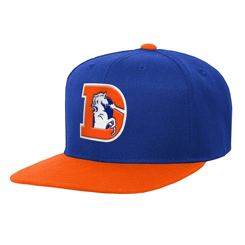Casquette Snapback bicolore pour jeunes Mitchell & Ness Royal Denver Broncos Team