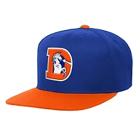 Casquette Snapback bicolore pour jeunes Mitchell & Ness Royal Denver Broncos Team