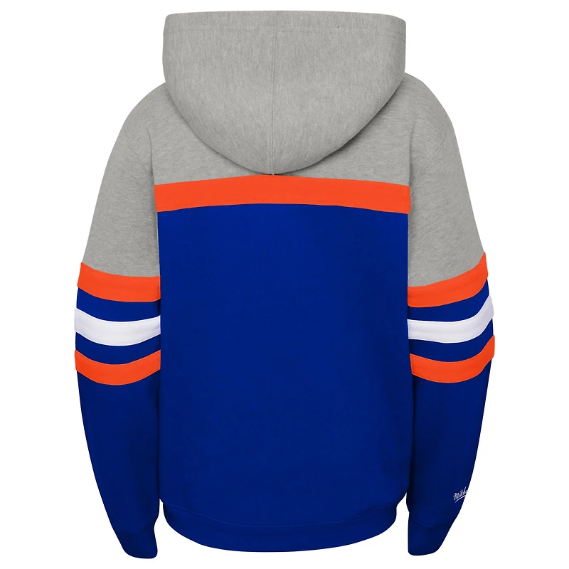 Sweat à capuche rétro Mitchell & Ness Royal Denver Broncos pour jeunes, entraîneur-chef