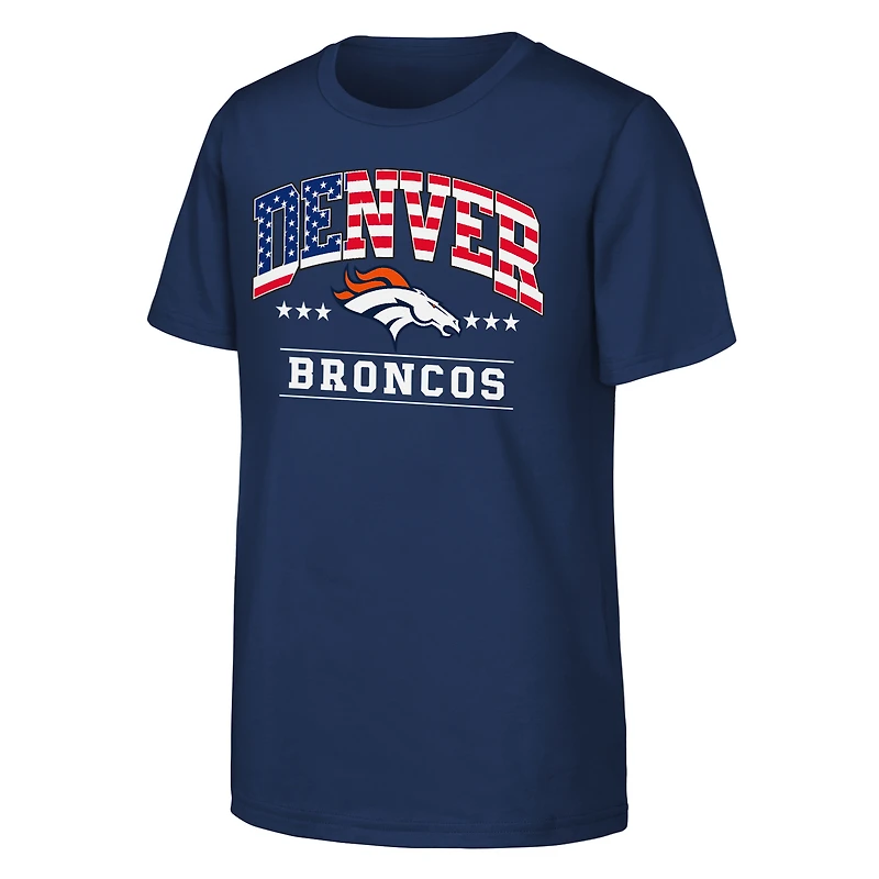T-shirt bleu marine Denver Broncos Americana Arch pour jeunes