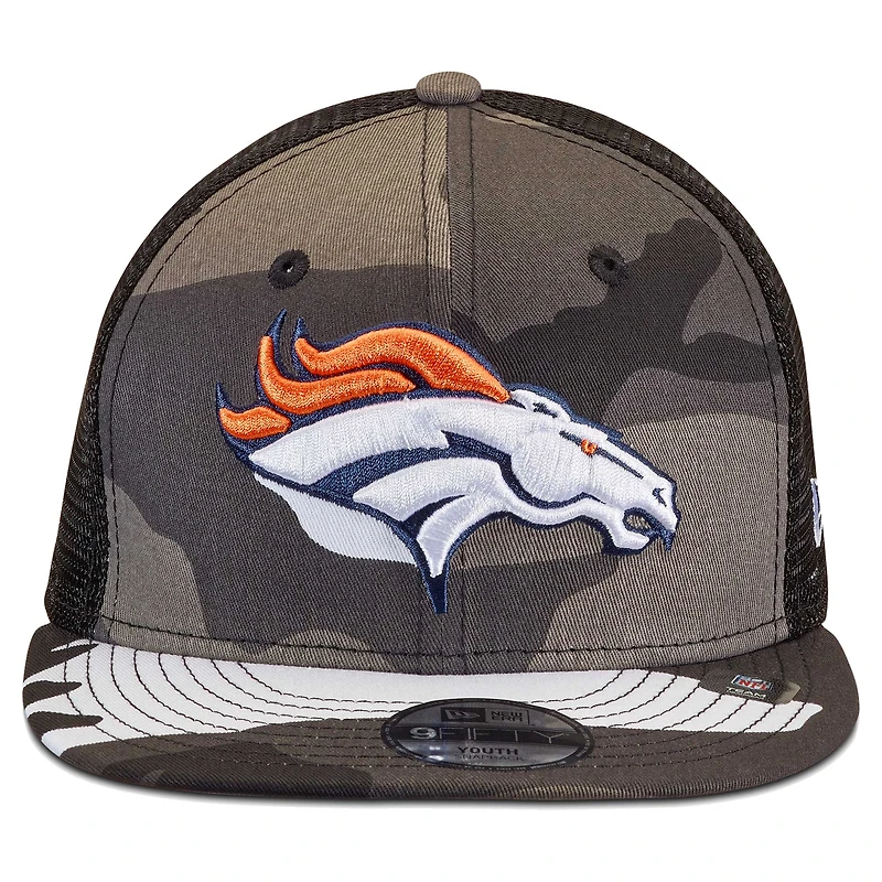 Youth New Era Camo/Black Denver Broncos Trucker 9FIFTY Snapback Hat