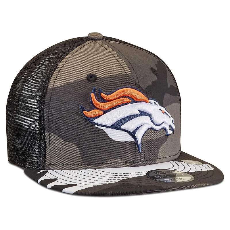 Youth New Era Camo/Black Denver Broncos Trucker 9FIFTY Snapback Hat