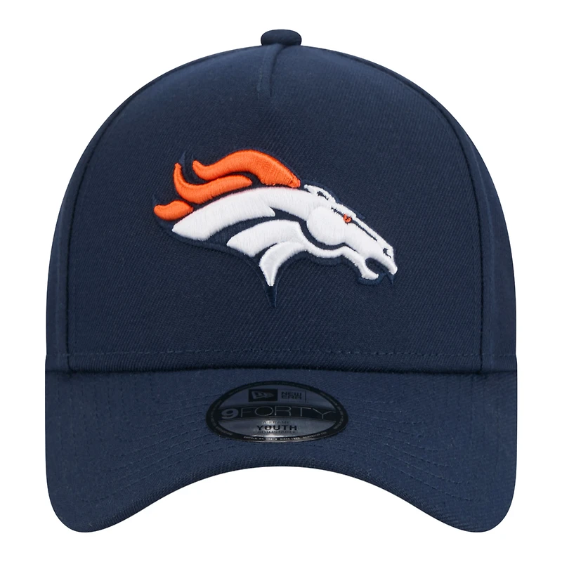 Casquette ajustable New Era Denver Broncos 9FORTY bleu marine pour jeunes