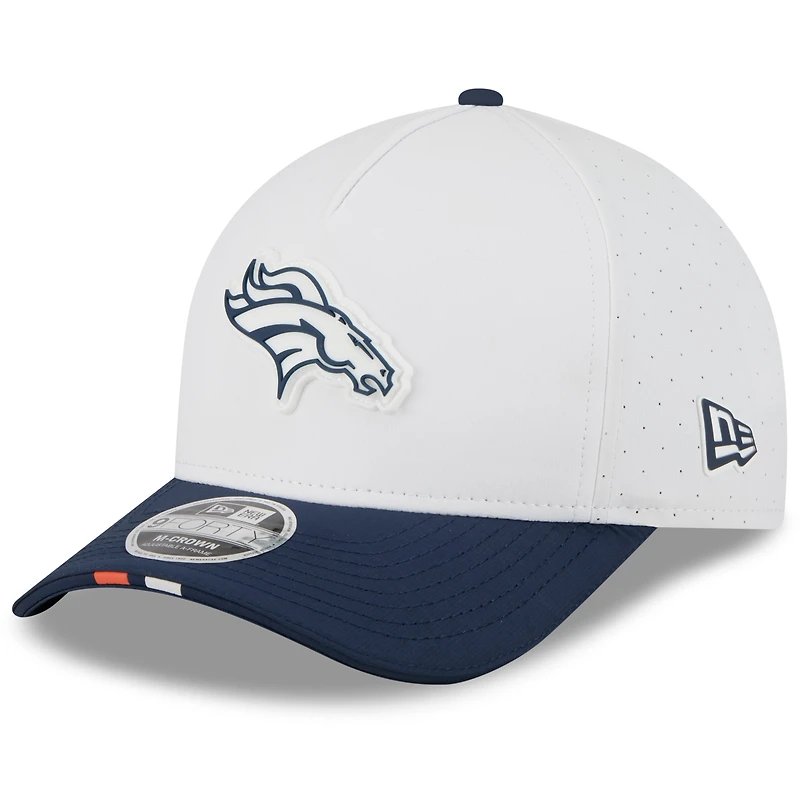 Youth New Era  White/Navy Denver Broncos 2025 NFL Training Camp A-Frame 9FORTY Adjustable Hat