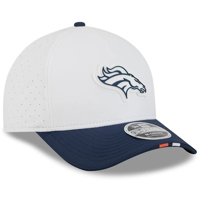 Youth New Era  White/Navy Denver Broncos 2025 NFL Training Camp A-Frame 9FORTY Adjustable Hat