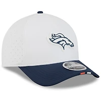Youth New Era  White/Navy Denver Broncos 2025 NFL Training Camp A-Frame 9FORTY Adjustable Hat