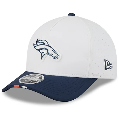 Youth New Era  White/Navy Denver Broncos 2025 NFL Training Camp A-Frame 9FORTY Adjustable Hat