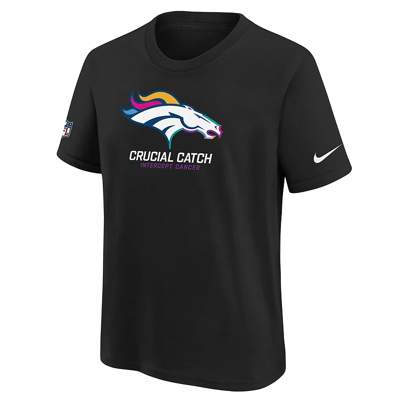 T-shirt Nike noir Denver Broncos 2024 NFL Crucial Catch pour jeune