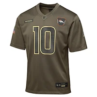 Maillot Nike Bo Nix Olive Denver Broncos 2025 Salute to Service Game pour jeune