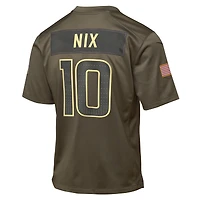 Youth Nike Bo Nix Olive Denver Broncos 2025 Salute to Service Game Jersey