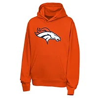 Youth Nike Bo Nix Orange Denver Broncos Name & Number Club Fleece Hoodie