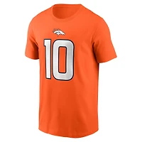 T-shirt Nike Bo Nix Orange Denver Broncos avec nom et numéro pour jeune