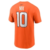T-shirt Nike Bo Nix Orange Denver Broncos avec nom et numéro pour jeune