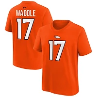 T-shirt Nike Jaylen Waddle orange Denver Broncos pour enfant, nom et numéro