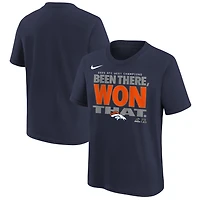 Youth Nike  Navy Denver Broncos 2025 AFC West Division Champions Locker Room Trophy Collection T-Shirt