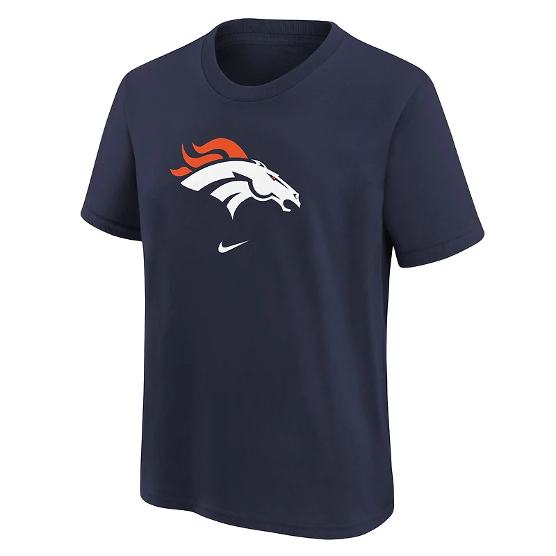 T-shirt Nike bleu marine avec logo des Denver Broncos pour jeunes
