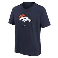T-shirt Nike bleu marine avec logo des Denver Broncos pour jeunes