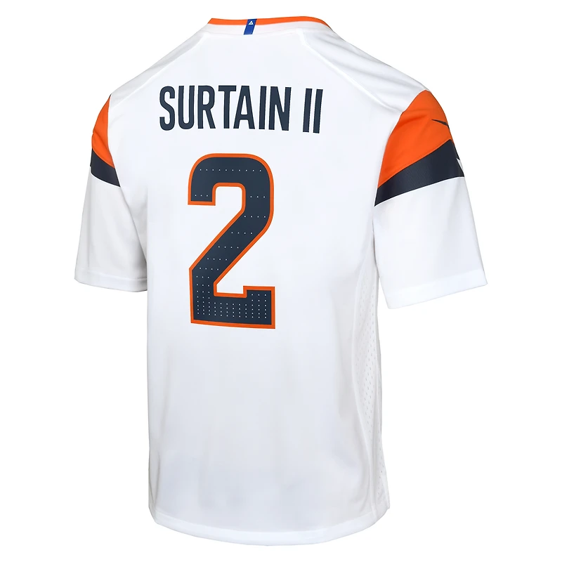 Maillot Nike Patrick Surtain II blanc des Denver Broncos pour jeune
