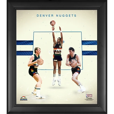Alex English Dan Issel & Kiki VanDeWeghe Denver Nuggets Encadré 15" x 17" Années 1980 Franchise Hardwood Classics Foundations Collage