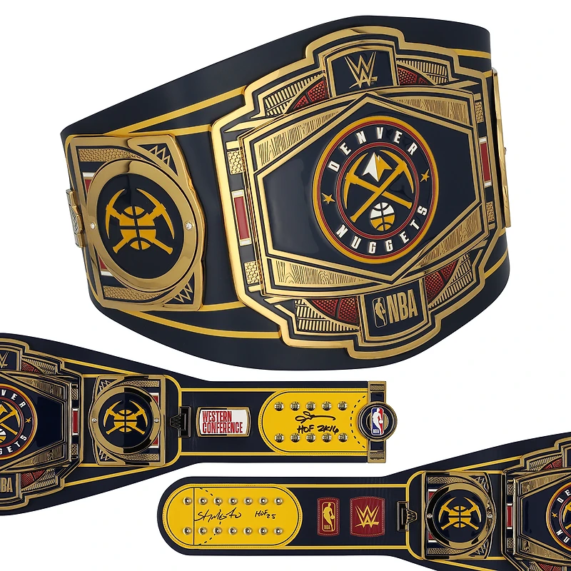 Allen Iverson & Carmelo Anthony Denver Nuggets Autographed WWE Replica Title Belt with Hall of Fame Inscriptions
