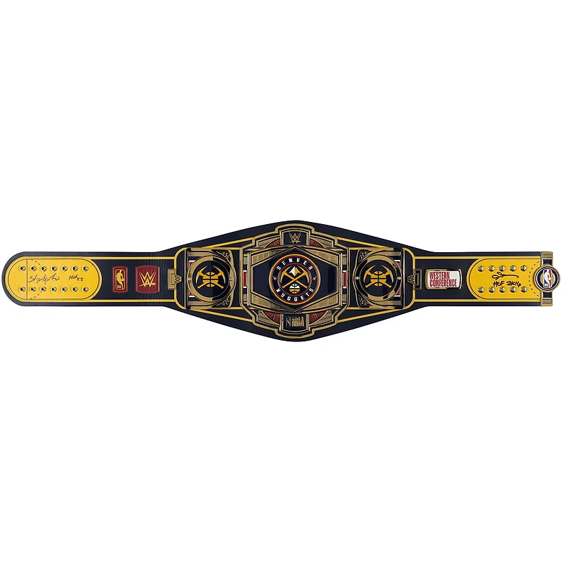 Allen Iverson & Carmelo Anthony Denver Nuggets Autographed WWE Replica Title Belt with Hall of Fame Inscriptions