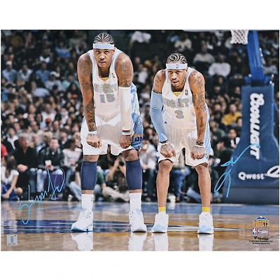 Carmelo Anthony & Allen Iverson Denver Nuggets Autographed 16" x 20" On Court Photograph  