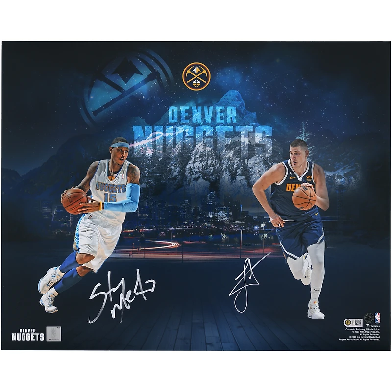 Carmelo Anthony & Nikola Jokić Denver Nuggets Autographed 16" x 20" Stylized Photograph