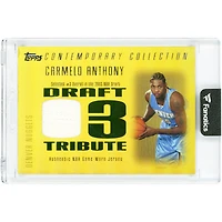 Carte de recrue Carmelo Anthony Denver Nuggets 2003-04 Topps Contemporary Collection Draft Tribute Game Worn Jersey Relic #DT-CA #1/1