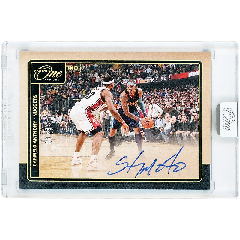 Carmelo Anthony Denver Nuggets Autographed 2024-25 Panini One & One ISO #ISO-MEL #8/49 Card