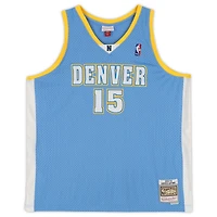 Maillot Swingman bleu clair autographié par Carmelo Anthony des Denver Nuggets Mitchell & Ness 2003-2004 avec inscription « NBA Top 75 »