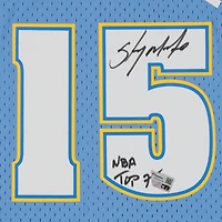 Maillot Swingman bleu clair autographié par Carmelo Anthony des Denver Nuggets Mitchell & Ness 2003-2004 avec inscription « NBA Top 75 »