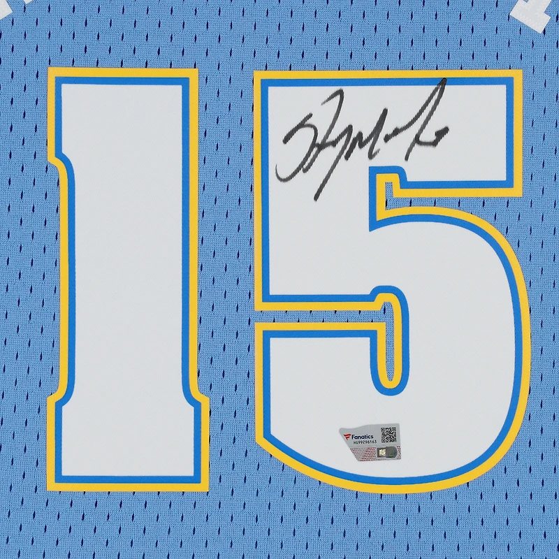 Maillot Swingman Mitchell & Ness bleu clair autographié par Carmelo Anthony des Denver Nuggets 2003-2004