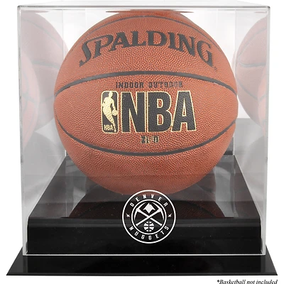 Denver Nuggets Black Base Team Logo Basketball Display Case with Mirrored Back