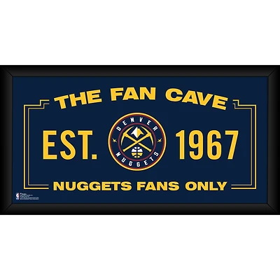 Denver Nuggets Framed 10" x 20" Fan Cave Collage
